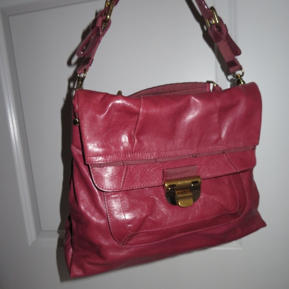 Nina Ricci "Liane" Raspberry Pink Lambskin Bag - Picture 2 of 12